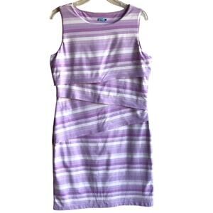J. McLaughlin Purple and White Layered Sleeveless Sheath Dress size L